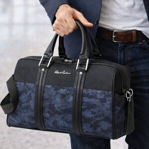 Robert Graham Reavy Black Blue Camo Weekender Duffle Style Carry-On Bag
